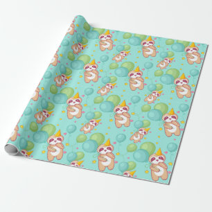 Cadeau Papier d'enrobage Motif Sloth