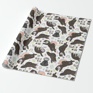 Cadeau Papier d'enrobage Motif Sloth