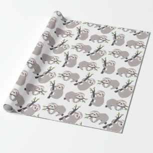 Cadeau Papier d'enrobage Motif Sloth