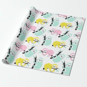 Cadeau Papier d'enrobage Motif Sloth