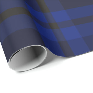 Cadeau Papier d'enveloppement à bille à carreaux bleu f