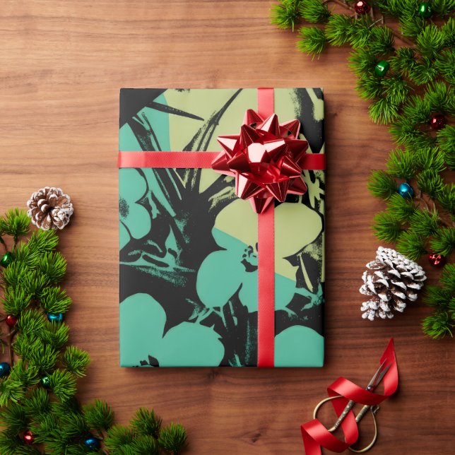 Cadeau Papier d'enveloppement à fleur de nuit tropicale (Cadeau de vacances)