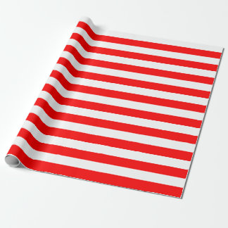 Cadeau Papier d'enveloppement à grandes bandes rouges et