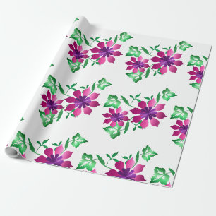Cadeau Papier d'enveloppement à la florale rose