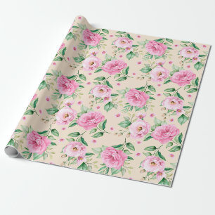 Cadeau Papier d'enveloppement à motif floral