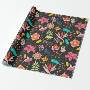 Cadeau Papier d'enveloppement à motif floral