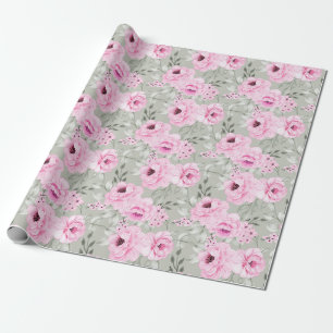 Cadeau Papier d'enveloppement à motif floral