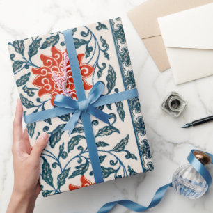Cadeau Papier d'enveloppement à motif floral