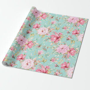 Cadeau Papier d'enveloppement à motif floral