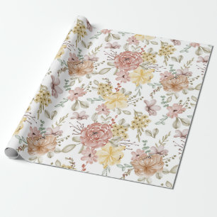 Cadeau Papier d'enveloppement à motif floral