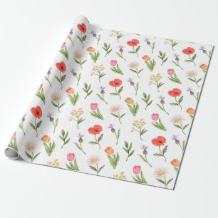 Cadeau Papier d'enveloppement à motifs floraux
