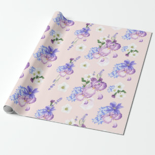 Cadeau Papier d'enveloppement à motifs floraux