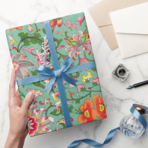 Cadeau Papier d'enveloppement à motifs floraux colorés