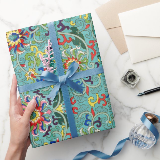 Cadeau Papier d'enveloppement à motifs floraux colorés (Cadeaux)