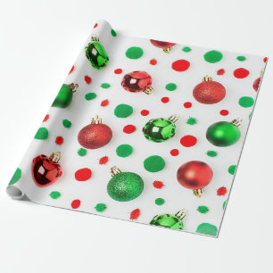 Cadeau Papier d'enveloppement à pointes vert et rouge Pol