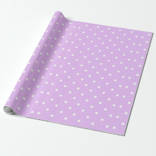 Cadeau Papier d'enveloppement à points Polka violet clai