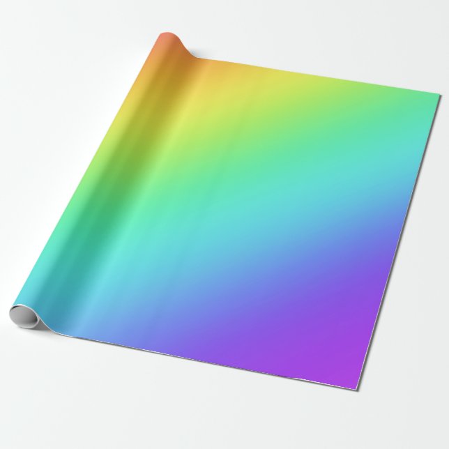 Cadeau Papier d'enveloppement à rayures brillantes arc-en (Déroulé)