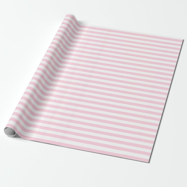 Cadeau Papier d'enveloppement à rayures rose et blanc moy (Déroulé)