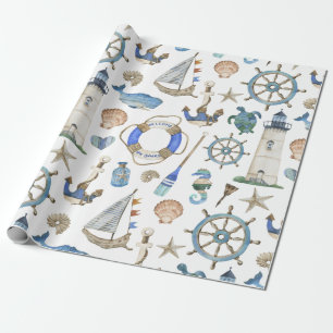 Cadeau Papier d'enveloppement à thème de la plage de la m