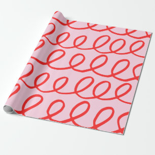 Cadeau Papier d'enveloppement Abstrait rose et rouge