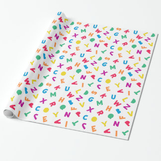 Cadeau Papier d'enveloppement Alphabet Arc-en-ciel