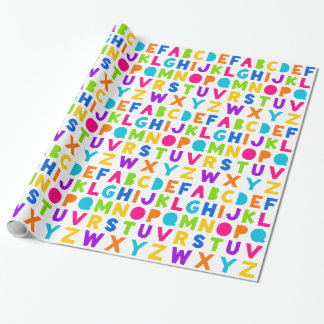 Cadeau Papier d'enveloppement alphabétique ABC Arc en cie