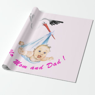 Cadeau Papier d'enveloppement amusant pour la cigogne et 