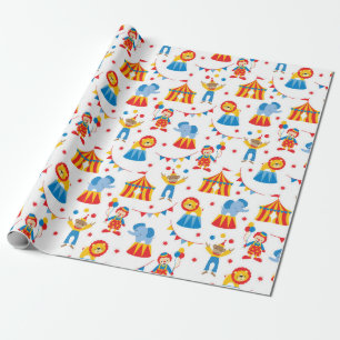 Cadeau Papier d'enveloppement animal de cirque mou