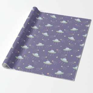 Cadeau Papier d'enveloppement Anniversaire de enfant UFO 