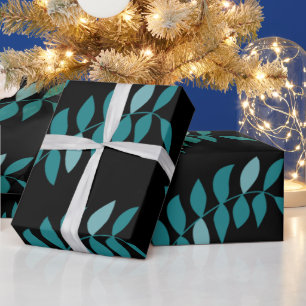 Cadeau Papier d'enveloppement Aqua et Black Tropical jung