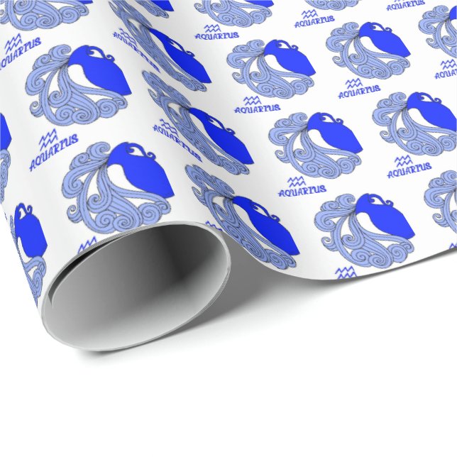 Cadeau Papier d'enveloppement Aquarius (Coin rond)