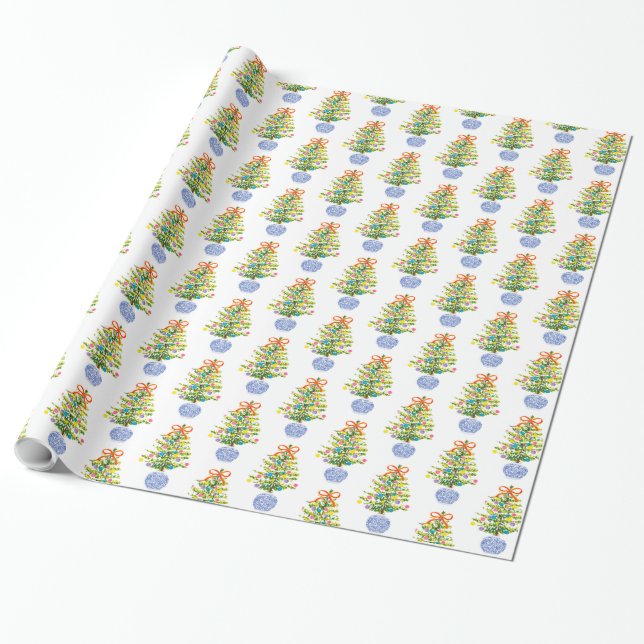 Cadeau Papier d'enveloppement : Arbres de Noël de la jarr (Déroulé)