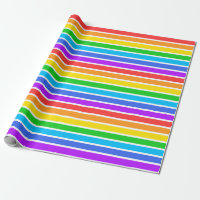 Papier d'enveloppement arc-en-ciel et bandes blanc