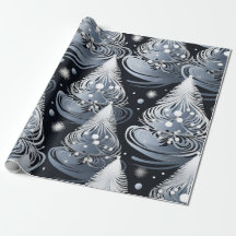 Papier d'enveloppement Argent de Noël
