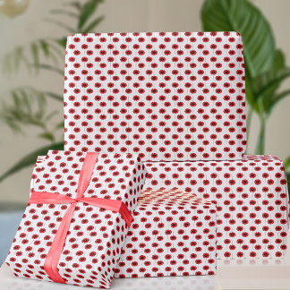 Cadeau Papier d'enveloppement aux fleurs d'août