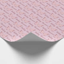 Papier d'enveloppement Baby shower papillon rose é