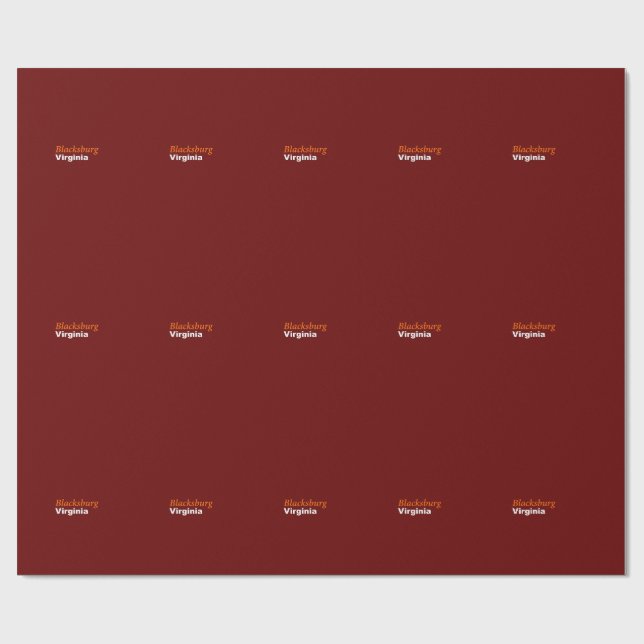 Cadeau Papier d'enveloppement Blacksburg, Virginie (Plat)