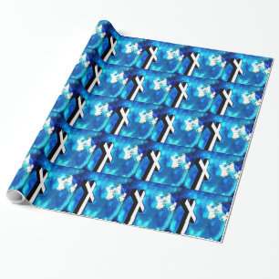 Cadeau Papier d'enveloppement bleu ciel Sainte Croix