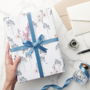 Cadeau Papier d'enveloppement bleu et blanc