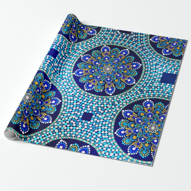 Cadeau Papier d'enveloppement bleu royal (Déroulé)