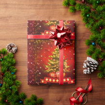 Papier d'enveloppement brillant pour sapin de Noël