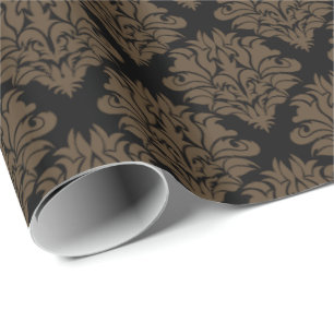 Cadeau Papier d'enveloppement Brown Damas-Cadeaux