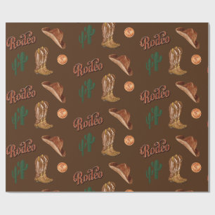 Cadeau Papier d'enveloppement brun brun de cowboy de l'Ou