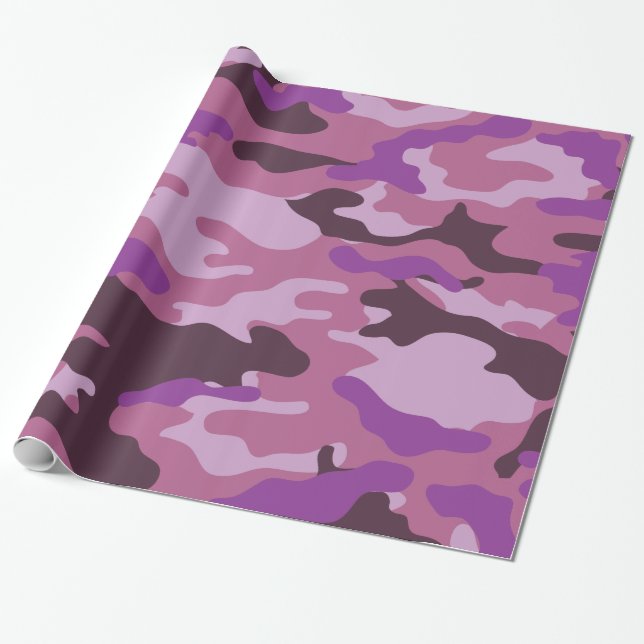 Cadeau Papier d'enveloppement Camouflage violet (Déroulé)