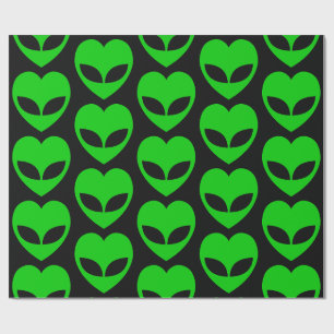 Cadeau Papier d'enveloppement cardiaque Alien