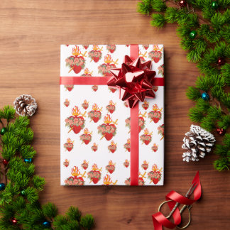 Cadeau Papier d'enveloppement cardiaque immaculé