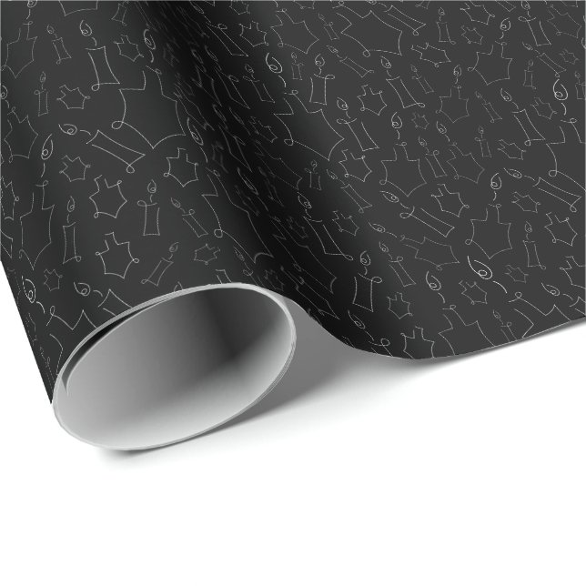 Cadeau Papier d'enveloppement Chanukah (Coin rond)