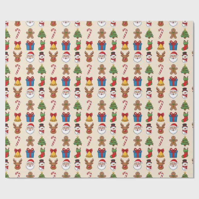 Cadeau Papier d'enveloppement classique de Noël (Plat)
