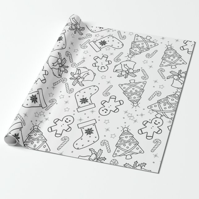 Cadeau Papier d'enveloppement colorant Festive Noël (Déroulé)