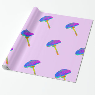 Cadeau Papier d'enveloppement coloré de champignons